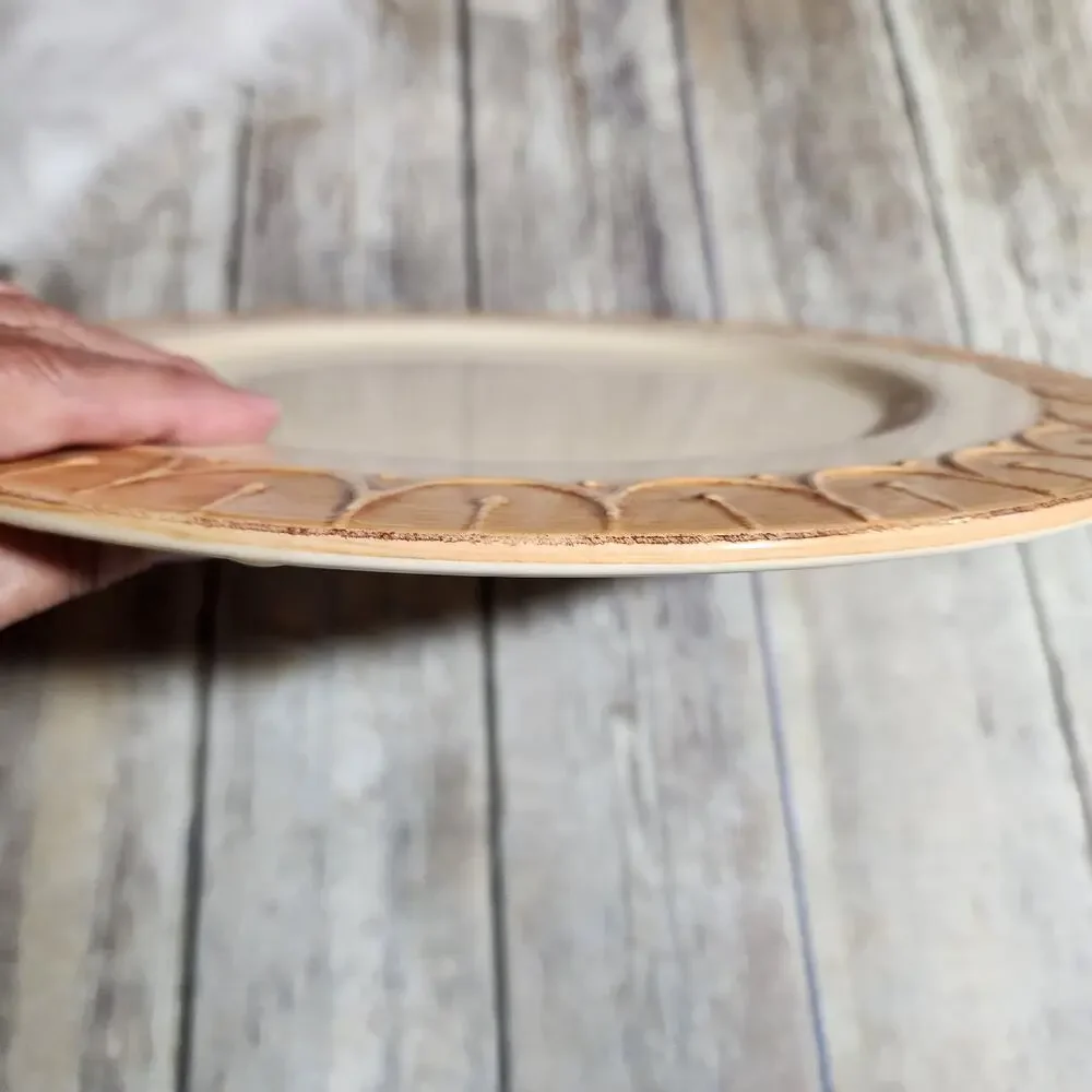 Pier1‎ Gemma Baroque honey round large Charger service plate made in Italy 13.5